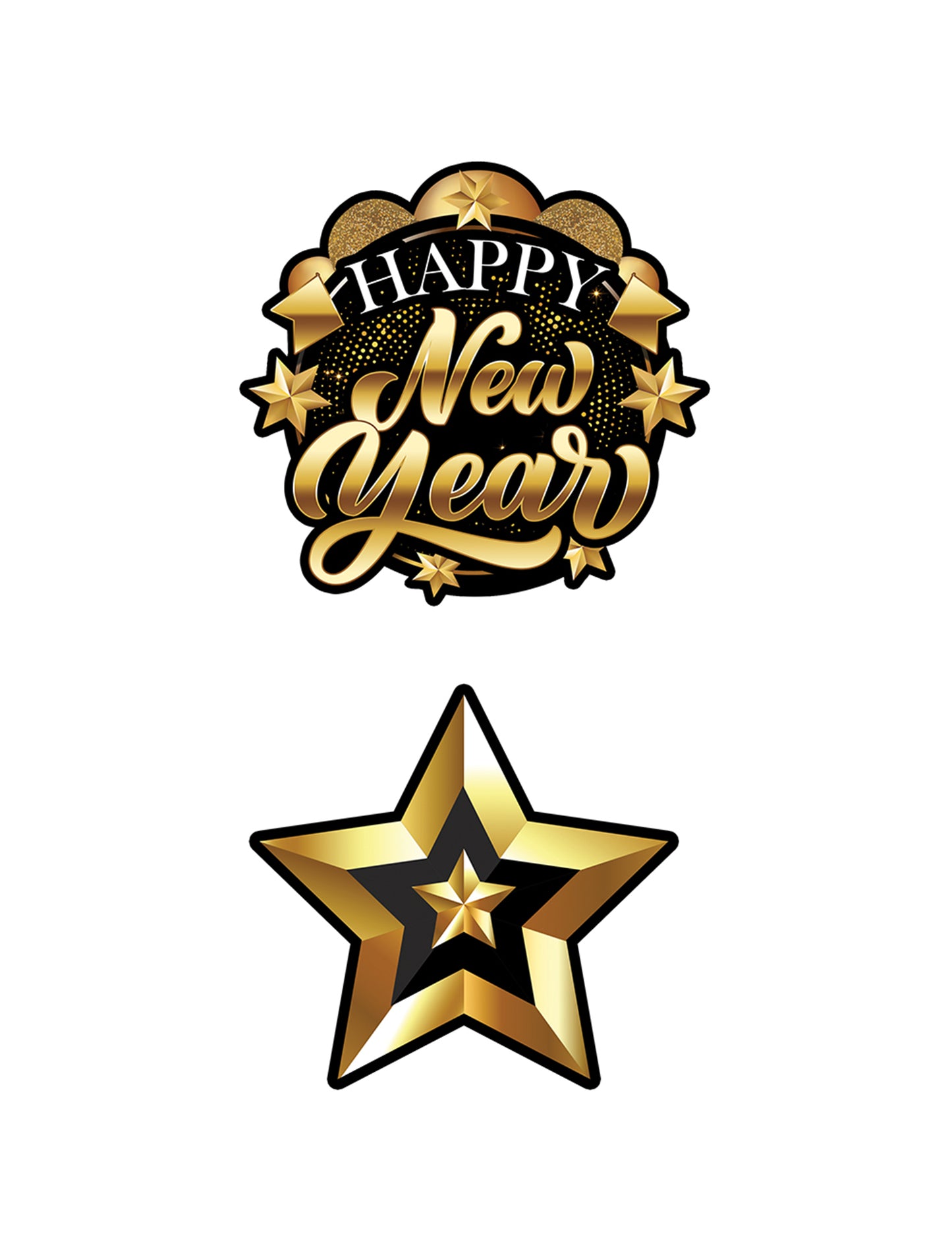 3m črno-zlata kartonska girlanda za srečno novo leto