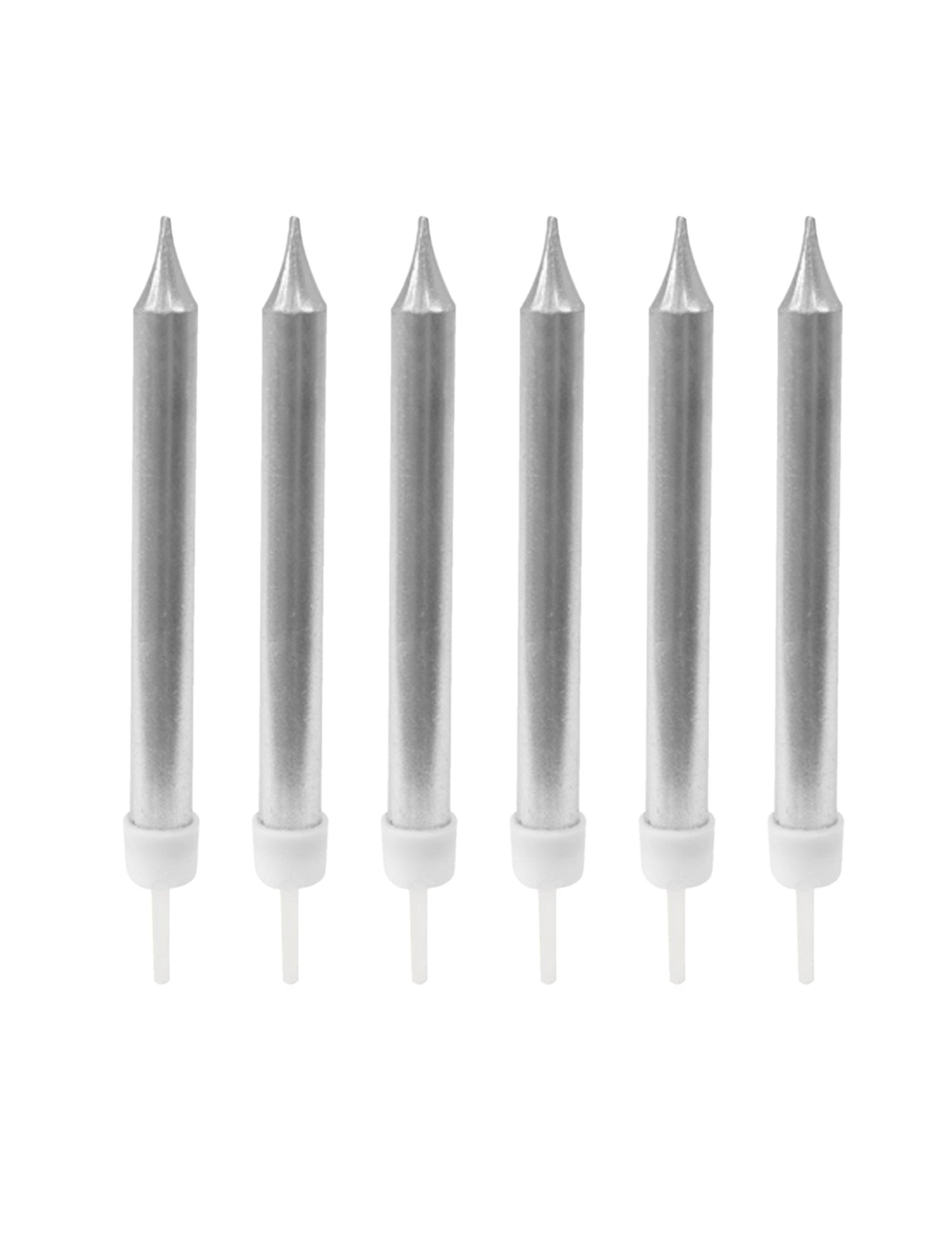 10 kovinskih srebrnih rojstnih rojstnih sveč 7 cm