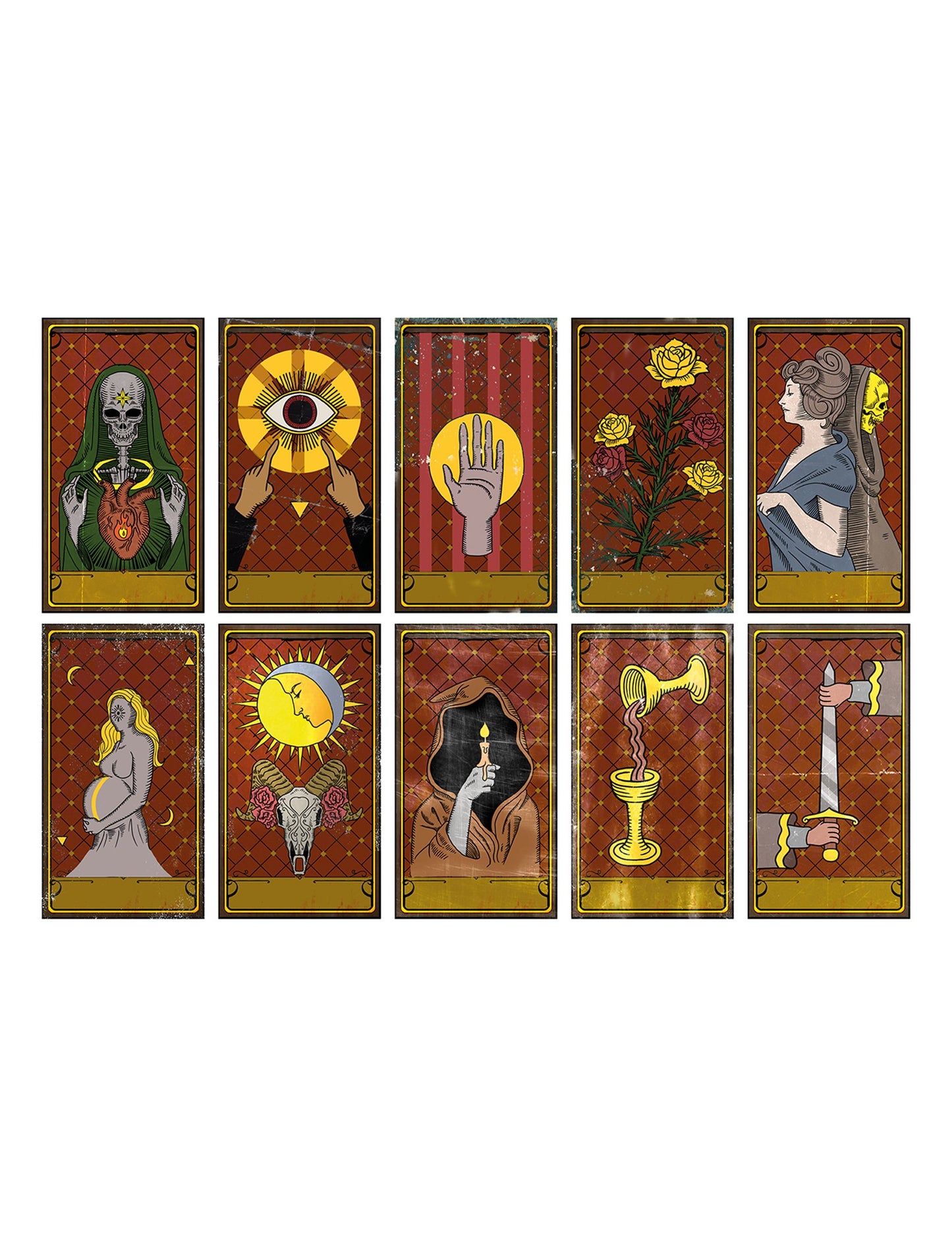 10 kartic vaudou 11 x 20 cm