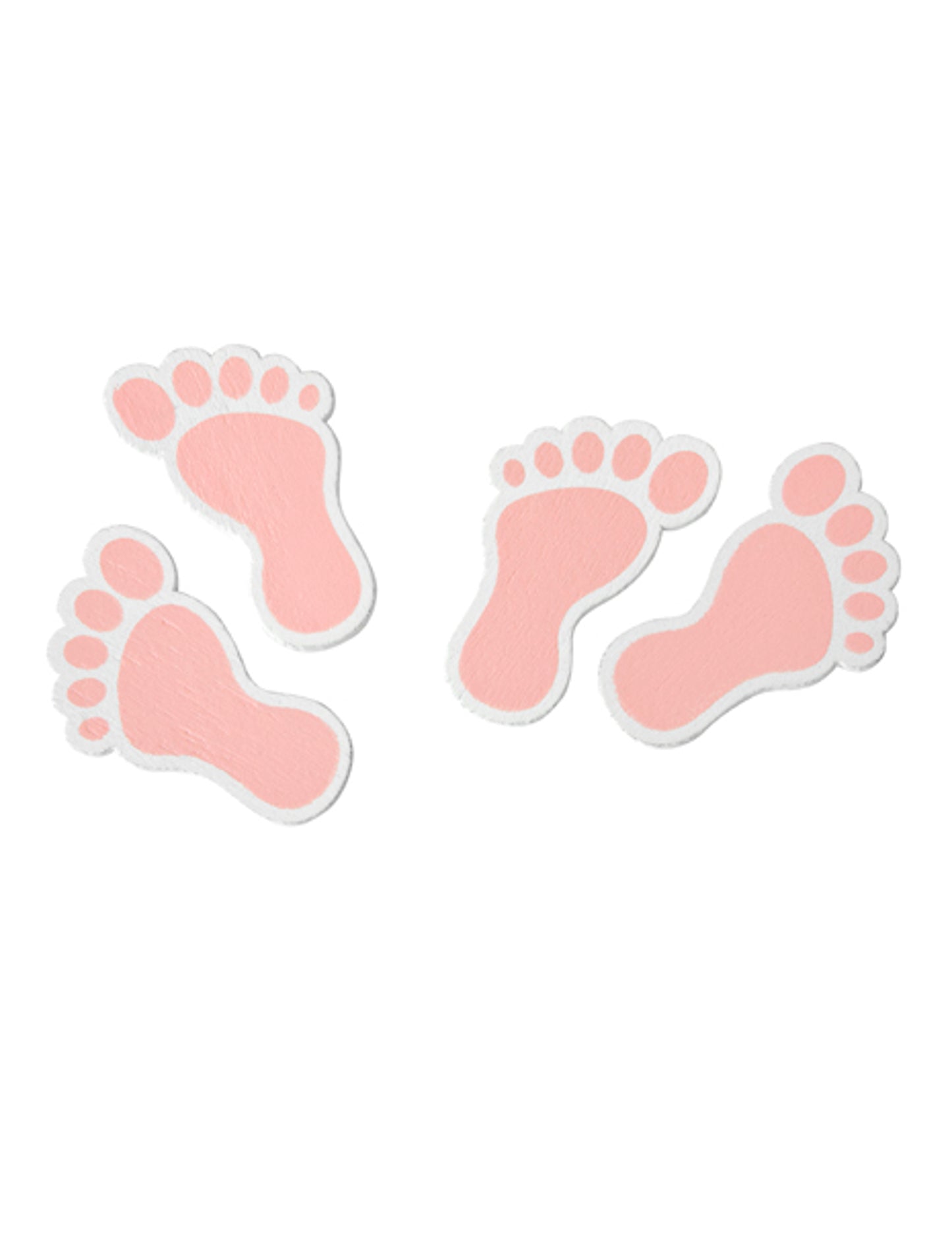 10 roza lesenih konfetov za otroške nogice za otroško zabavo