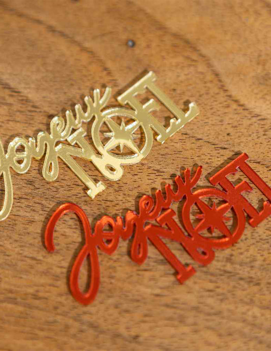 10 konfetov Vesel božič v rdeči in zlati barvi, 6,5 x 3,5 cm
