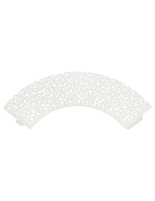 Vue à plat des contours pour cupcakes dentelle pour mariage
