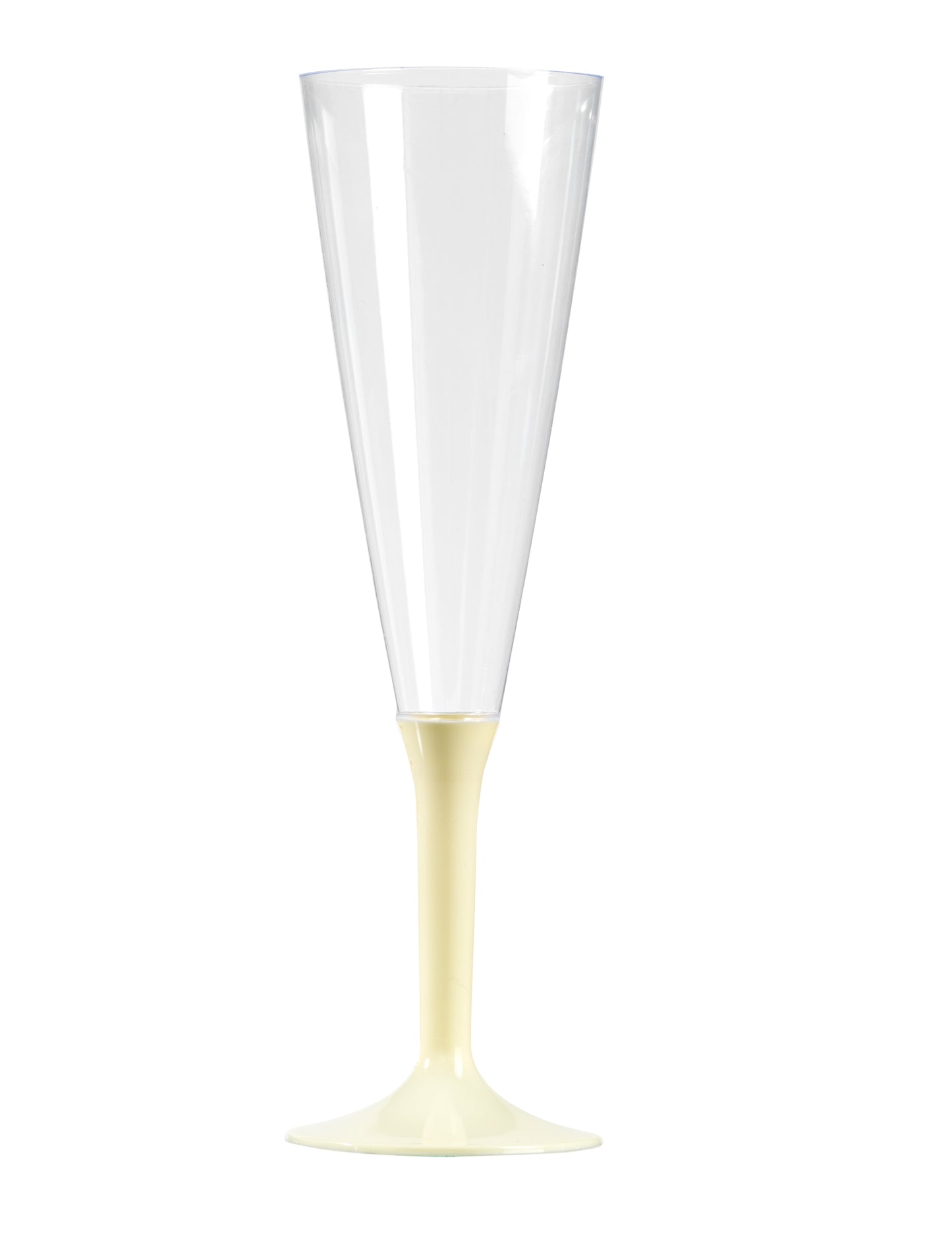 10 plastičnih kozarcev za šampanjec s slonokoščenimi peclji, 150 ml