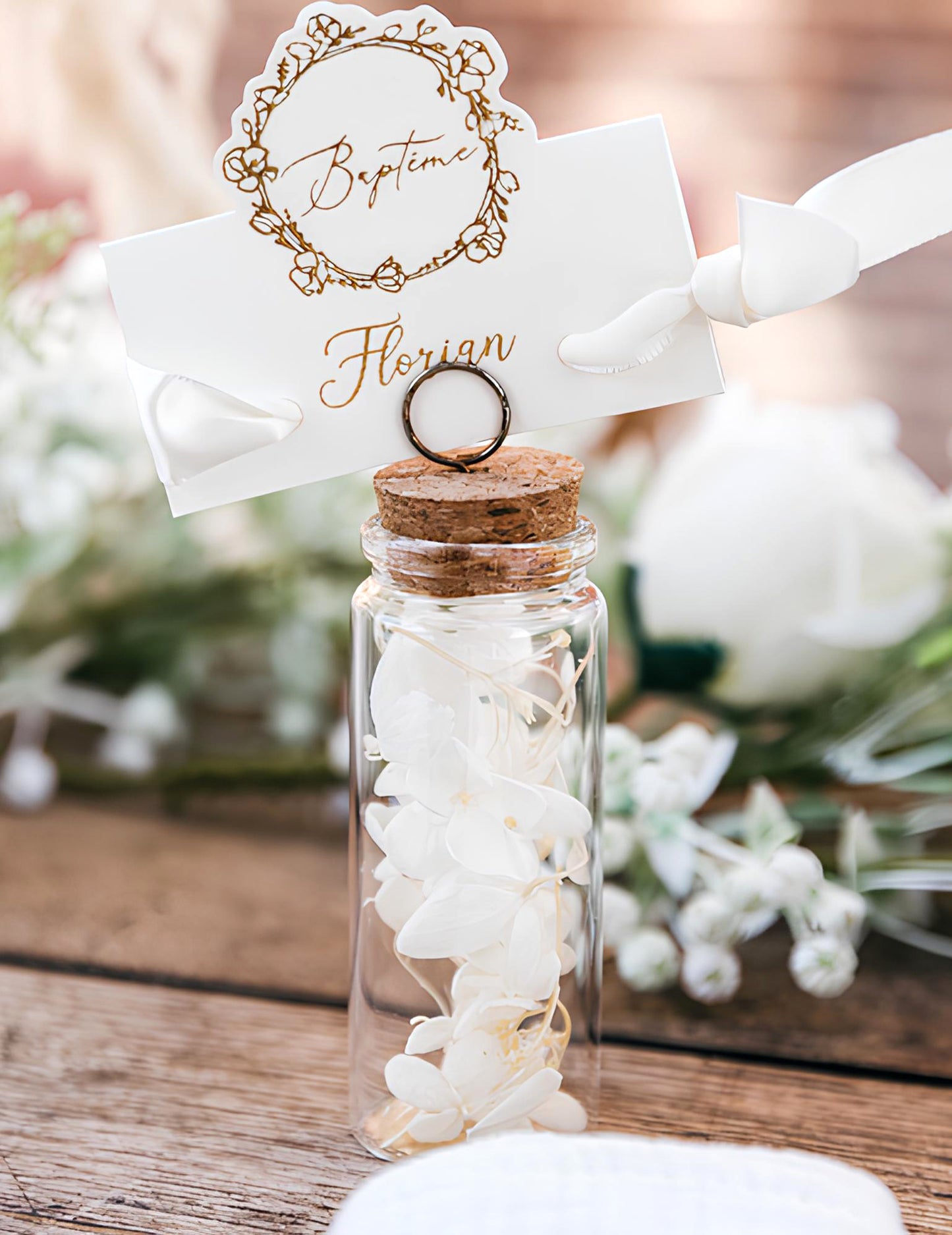 10 papirnatih kartic za krst, 8 x 6,5 cm cm zlati cvetlični vzorec