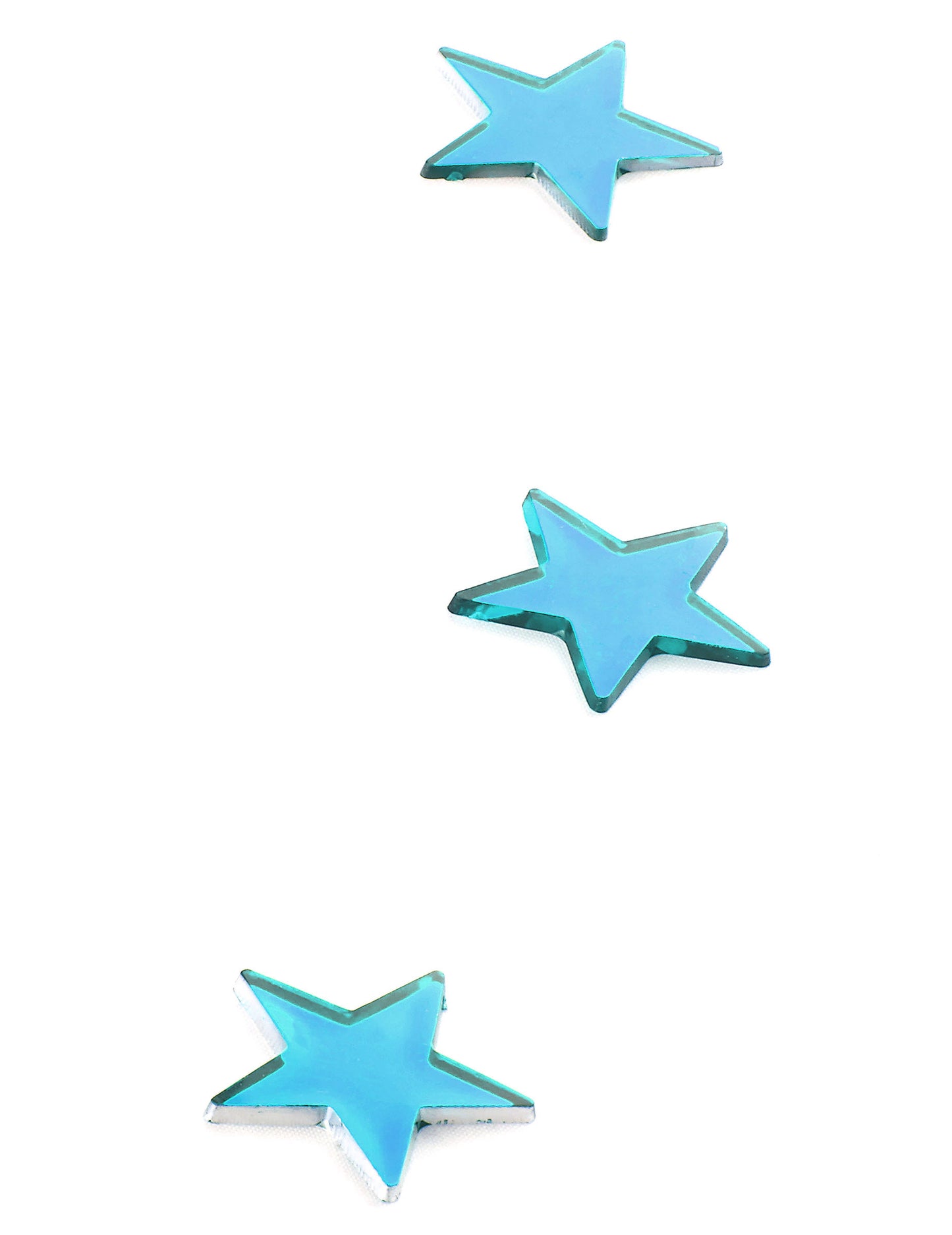 10 Mini turkizna zvezda ogledala 3 x 3 cm