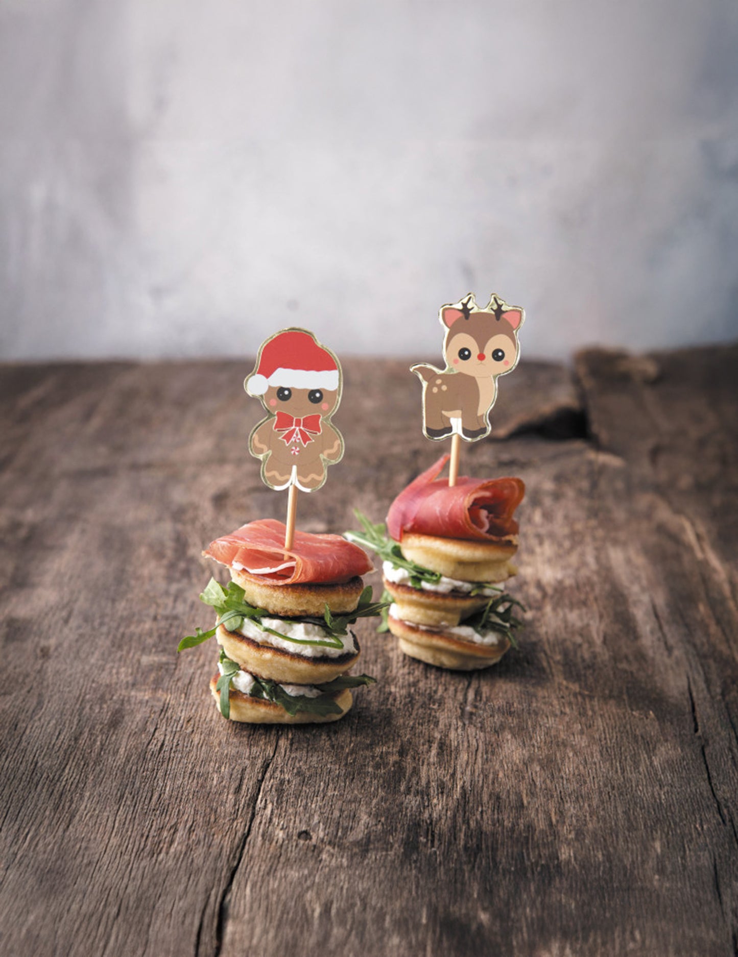 10 lesenih božičnih koktajlnih palic v obliki severnih jelenov in medenjakov