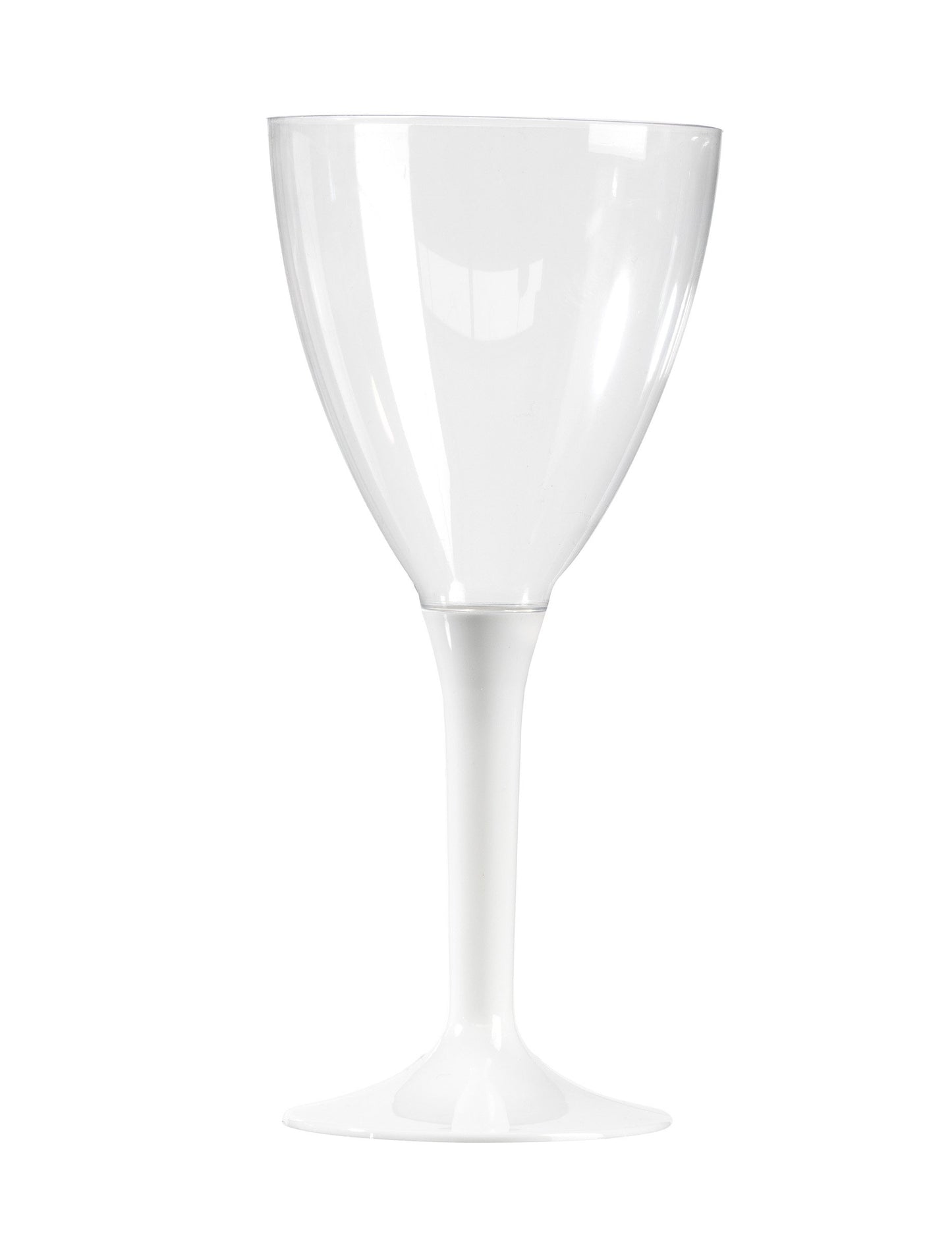 10 belih plastičnih vinskih kozarcev