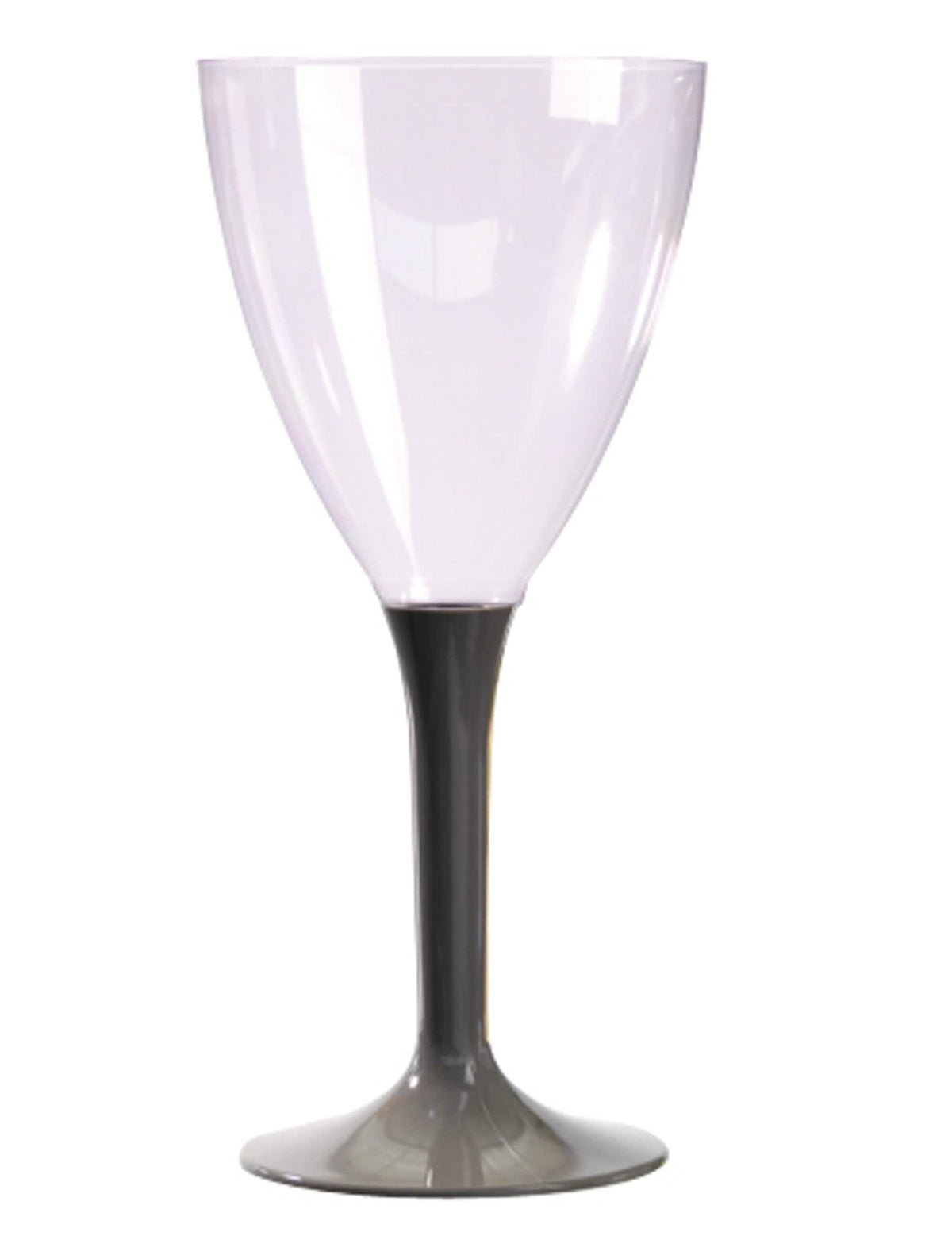 Prozoren kozarec za vino za zabavo z nogo v taupe barvi