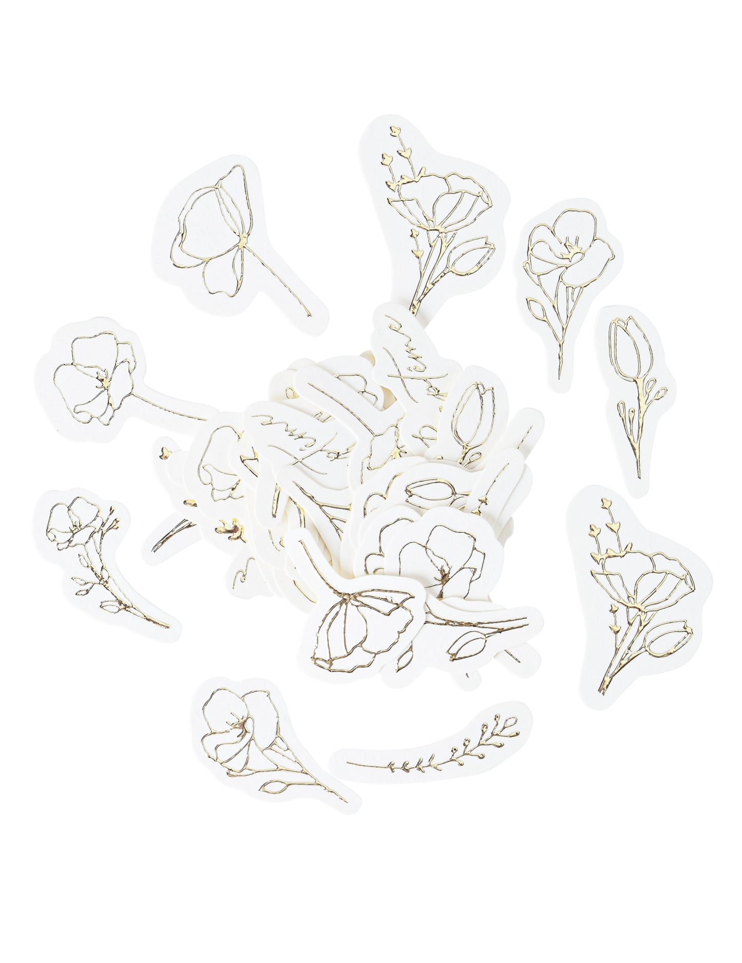 Confettis de table fleurs pour baptême dorées