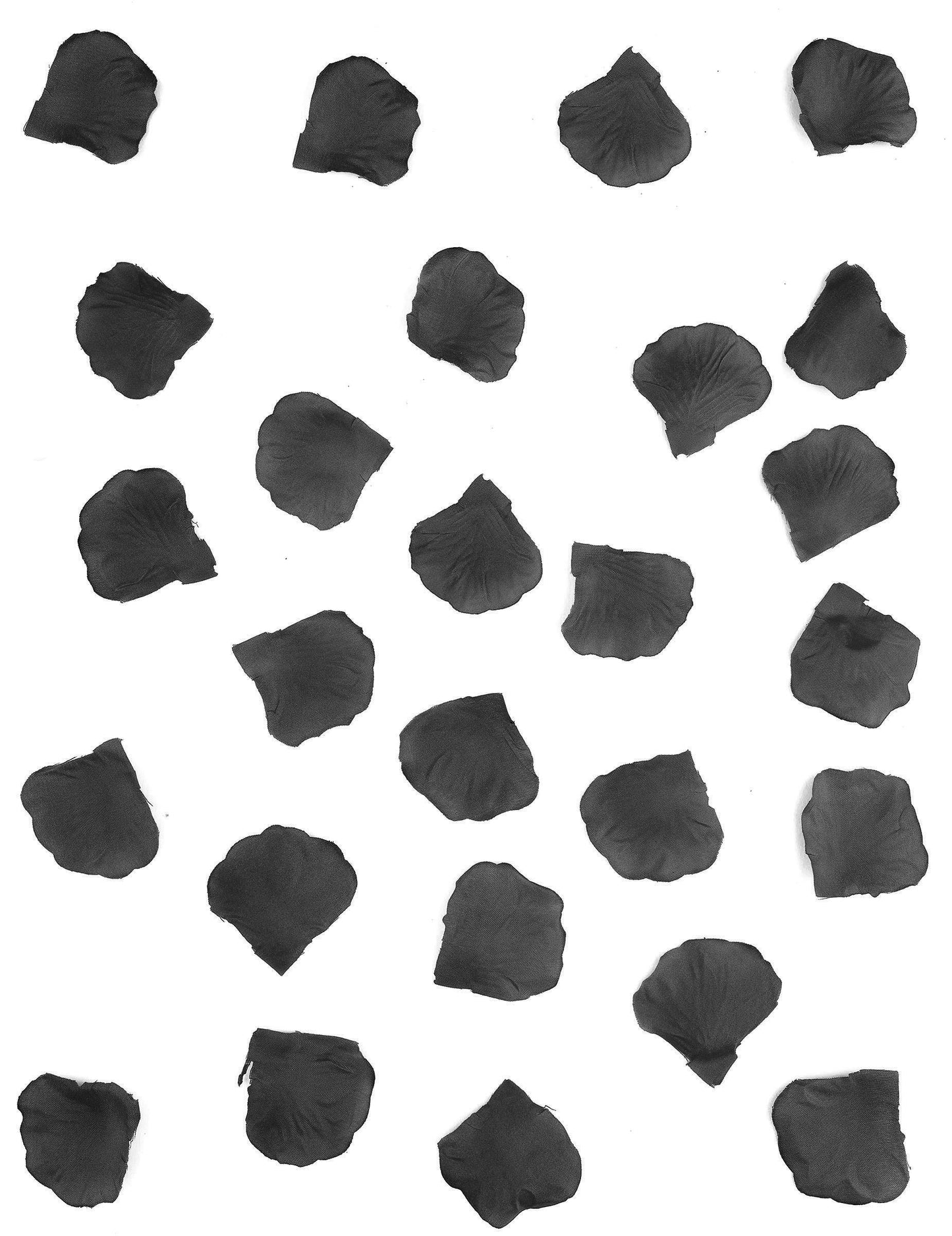 100 roza cvetnih listov v črni tkanini 5 cm