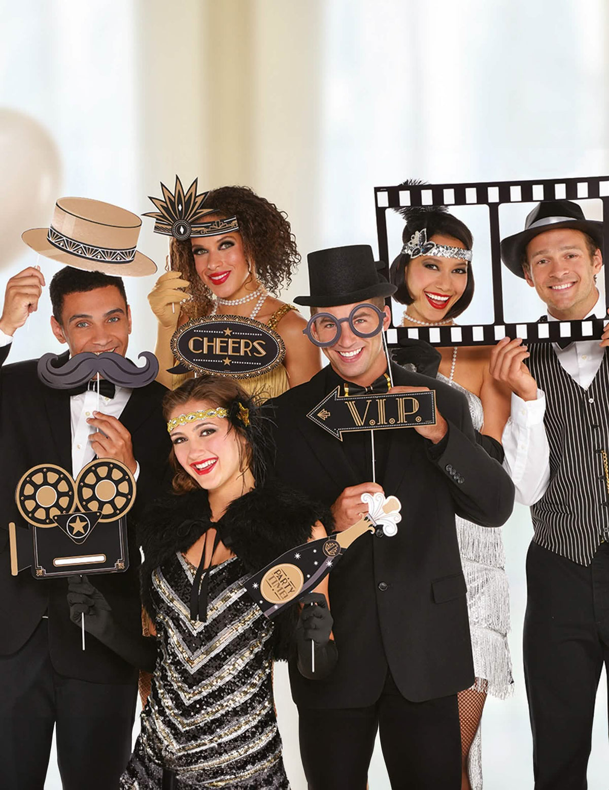 Postavitev 12 dodatkov za photobooth hollywood dvajseta leta in kino