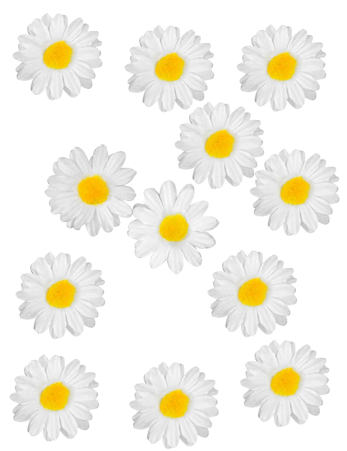 Bele in rumene namizne dekoracije v obliki marjetic