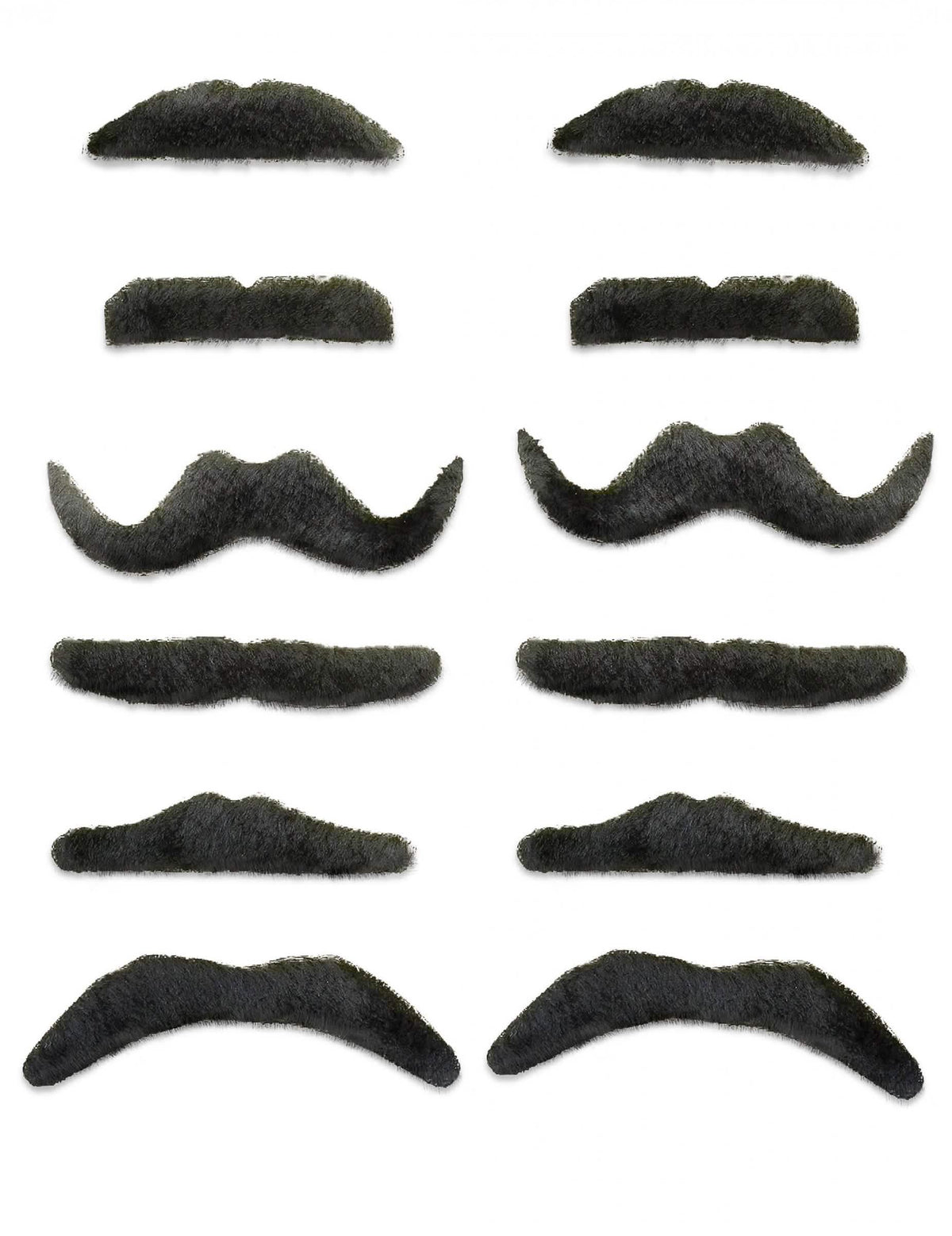 Paket 12 črnih brkov različnih stilov