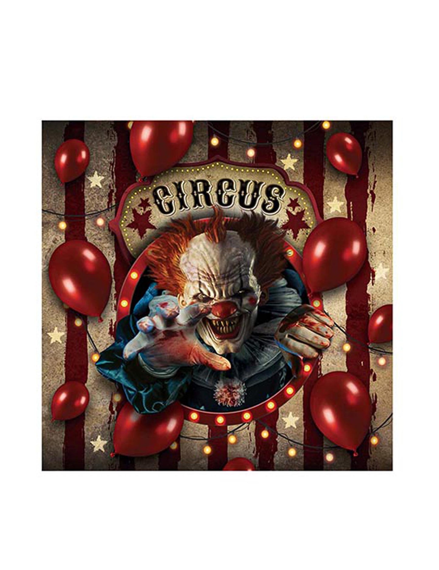12 Halloween Clown Papirnate brisače 33 x 33 cm