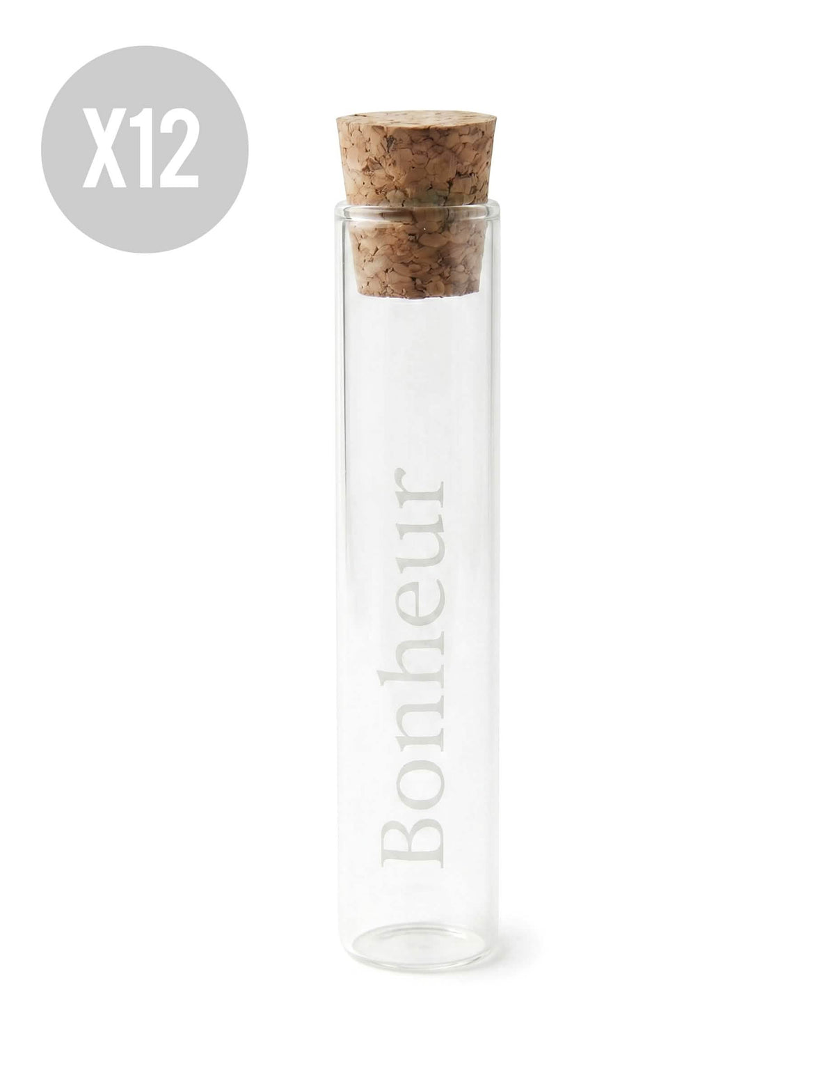 12 steklenih epruvet Bonheur 10 cm