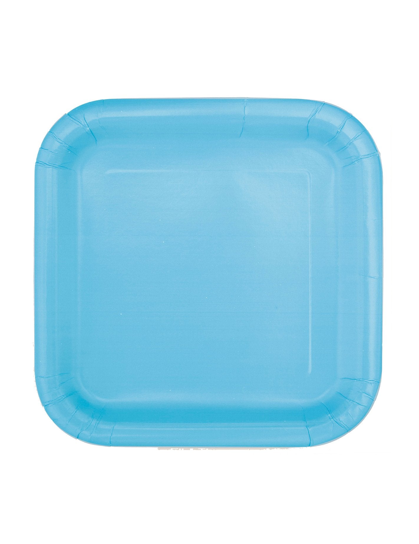 16 majhnih kvadratnih kartonskih krožnikov v pastelno modri barvi 17 cm za sladico