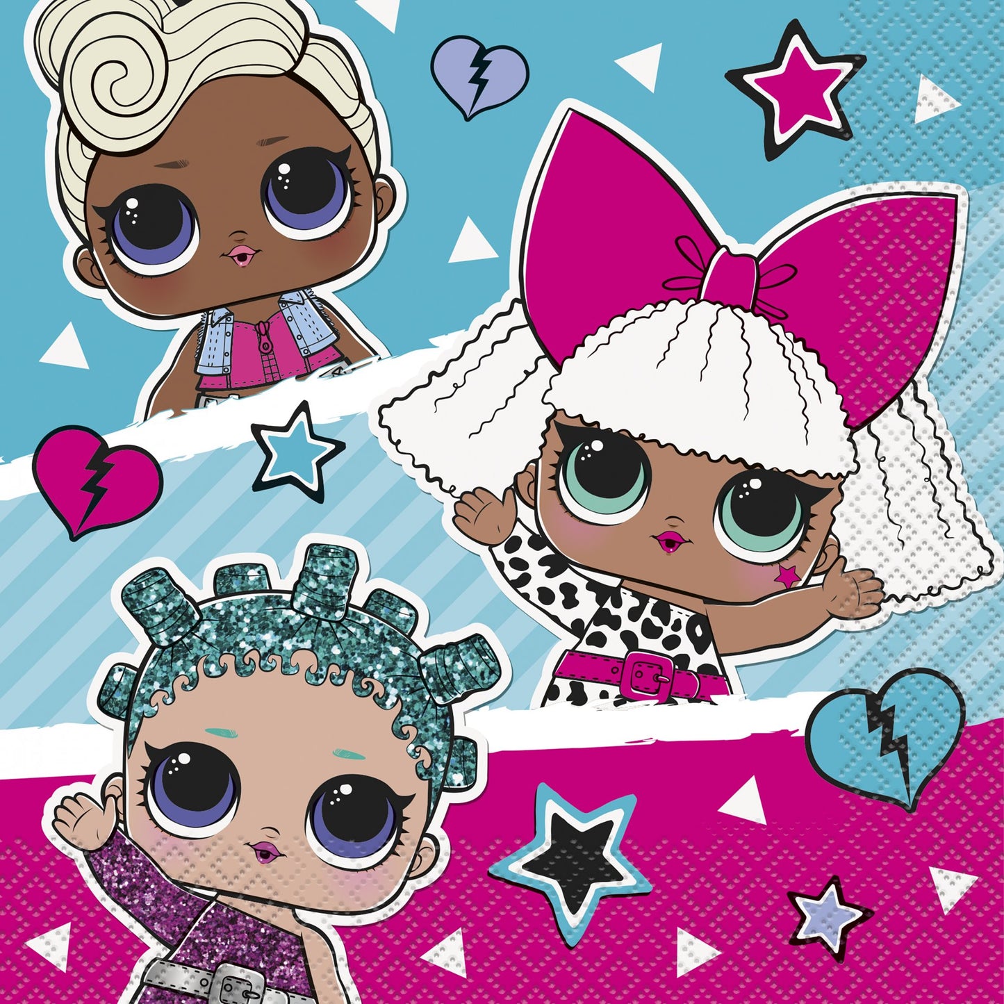 16 majhnih papirnatih brisač lol presenečenje 25 x 25 cm