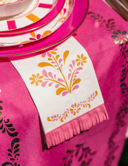 16 papirnatih serviet z resicami Pink Limonada 20 x 40 cm