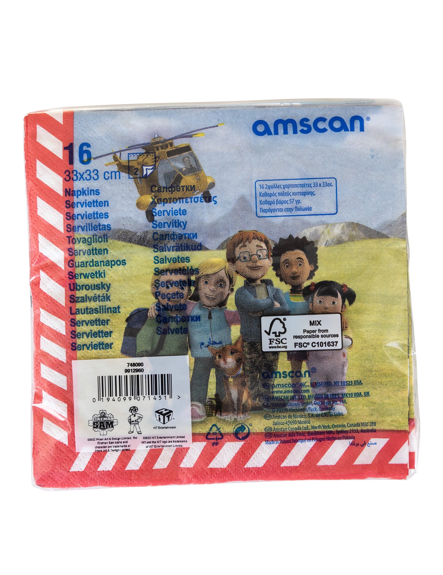 16 SAM papirnate brisače Gasilec 33 x 33 cm