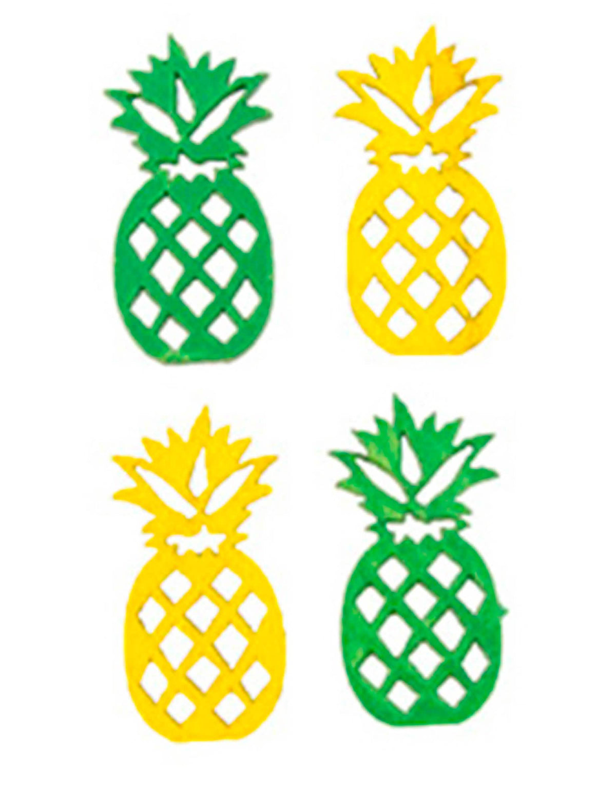 Lesena ananas za dekoracija mize rumena in zelena