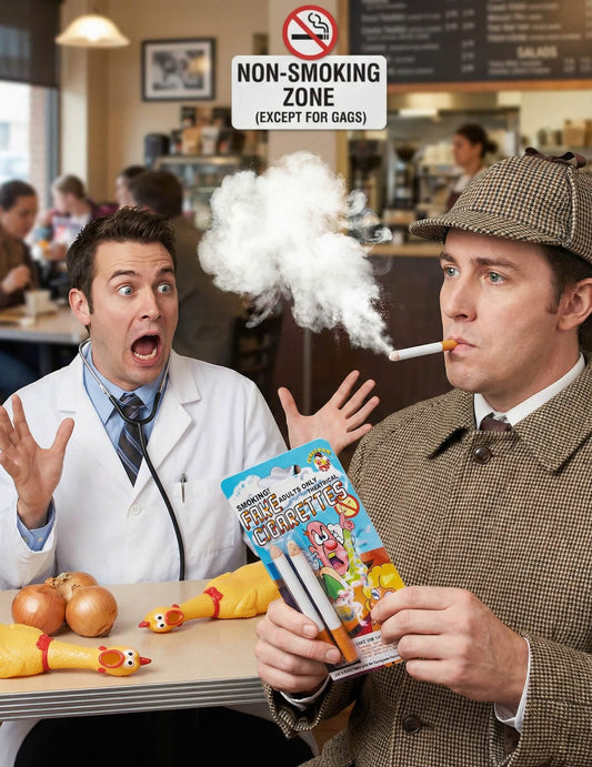 Mise en situation des fausses cigarettes farces et attrapes