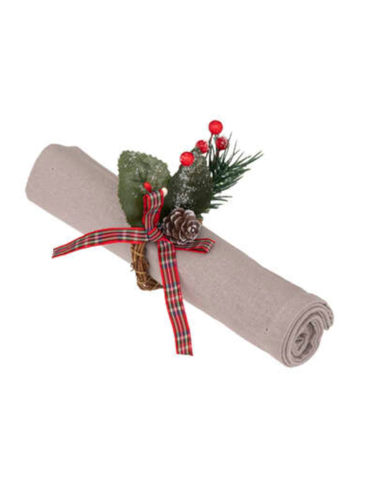 Mise en situation avec serviette du rond de serviette Noël tradition