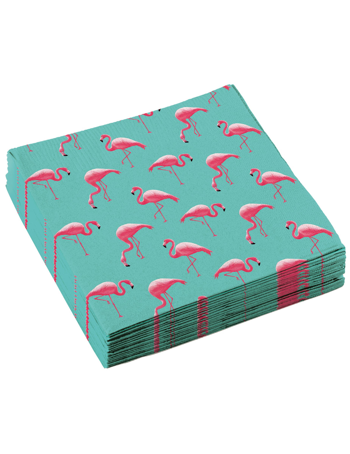 Serviettes en papier flamingo paradise pour fête turquoise avec motif flamants roses