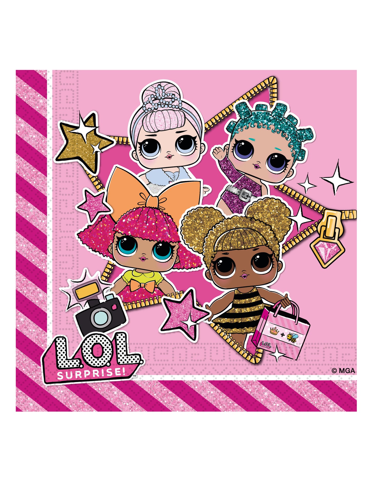 20 papirnatih brisač lol 33 x 33 cm