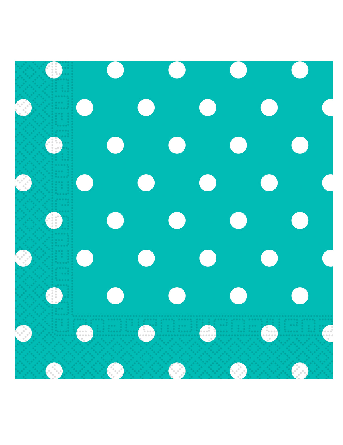 Serviettes en papier à pois pour fête turquoise et blanc