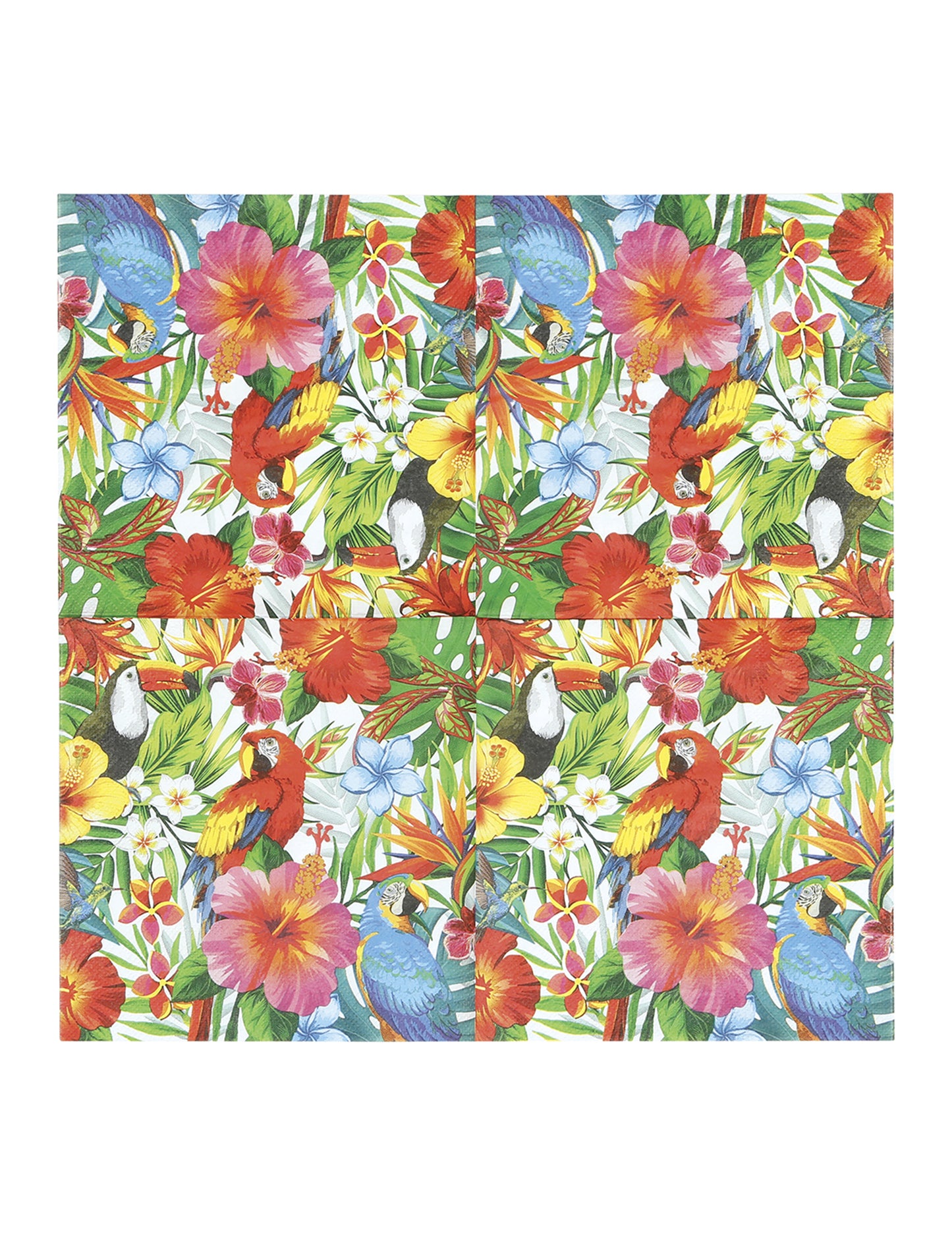 20 Serviettes oiseaux tropicaux 33 cm