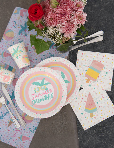 20 serviettes papier summer smoothie 33 x 33 cm glace gourmande
