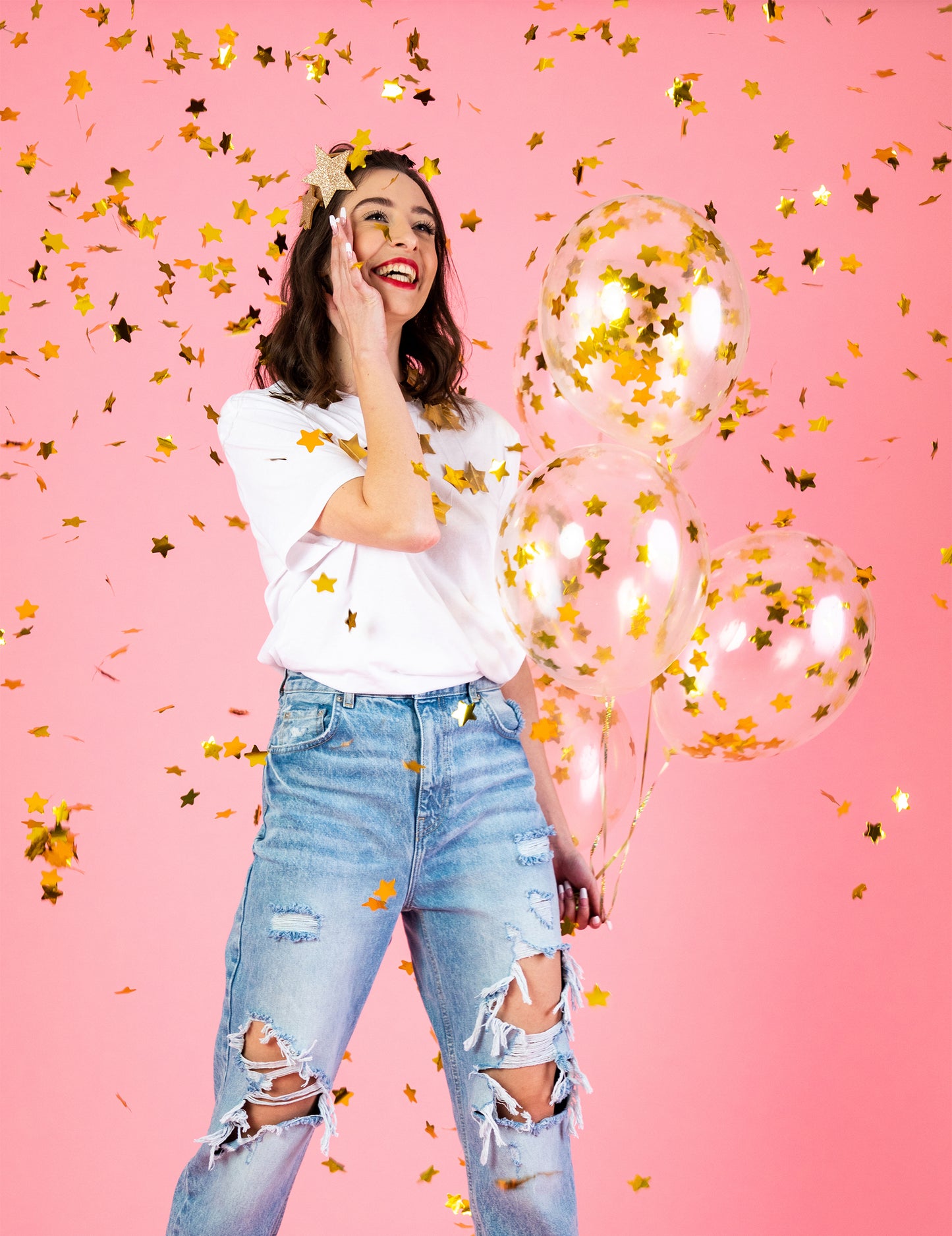 3 baloni lateks zlati konfeti srečno novo leto 27 cm