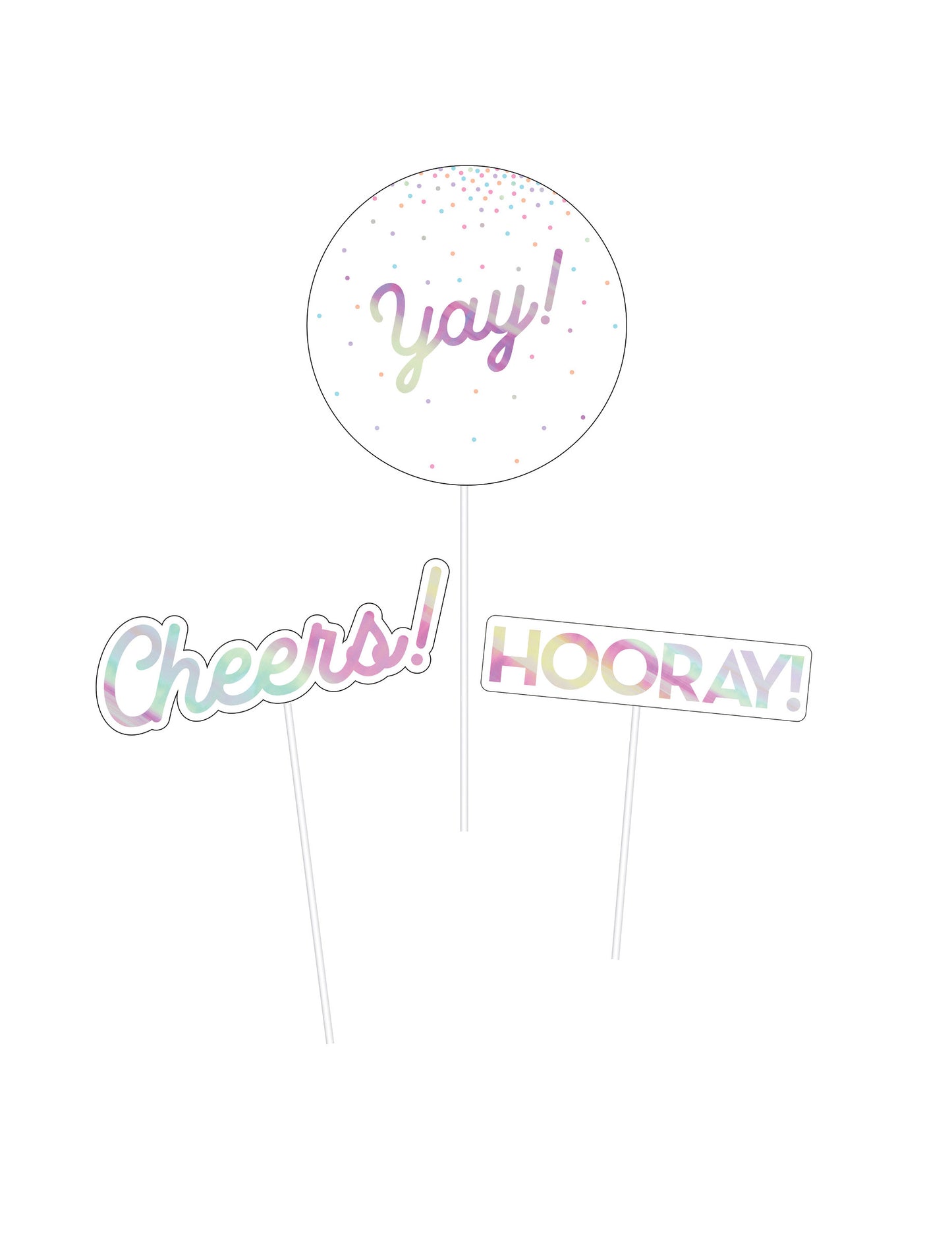 3 mavrični osrednji deli s konicami 35,6 x 12,7 cm okraski za rojstni dan