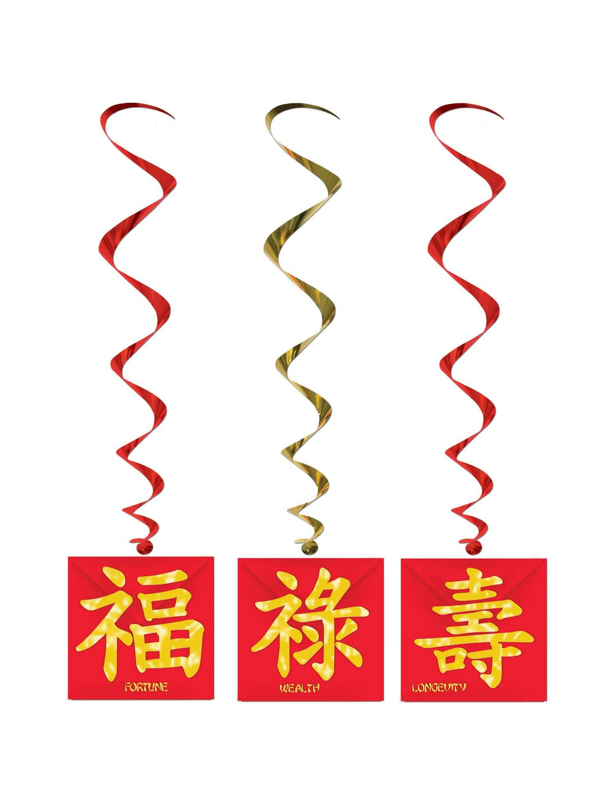 Viseči okraski za nouvel an chinois v rdeči in zlati barvi za praznično dekoracijo