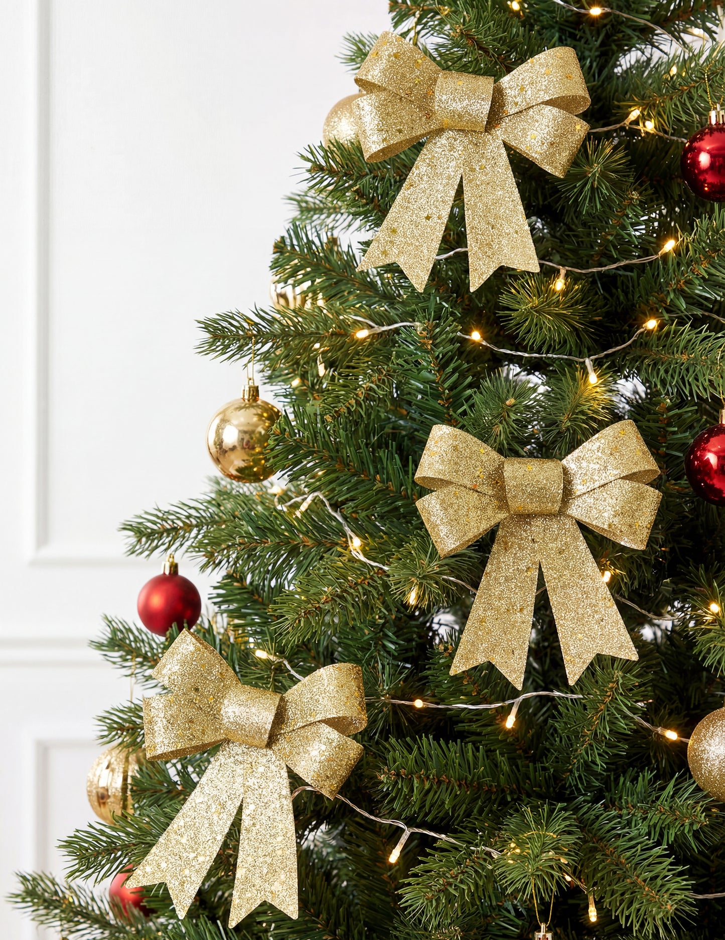 3 zlati bleščeči pentlji 10 x 13 cm