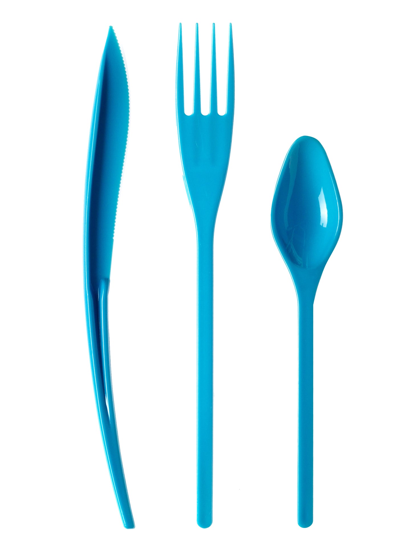30 turkiznih plastičnih jedilnega pribora - Premium