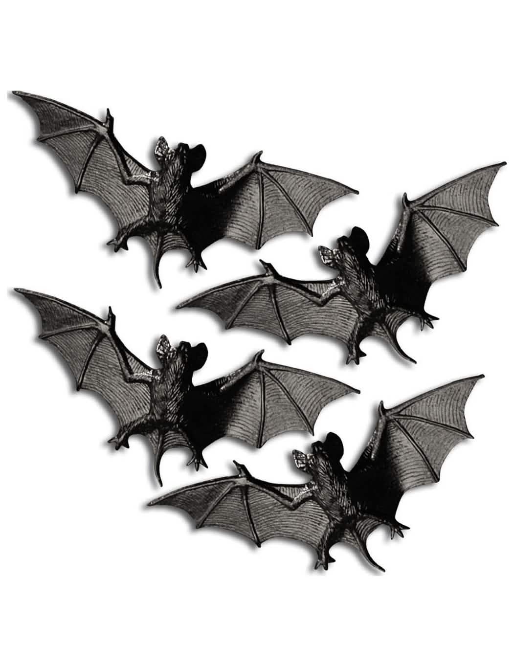 Paket 4 črnih halloween netopirjev za dekoracijo