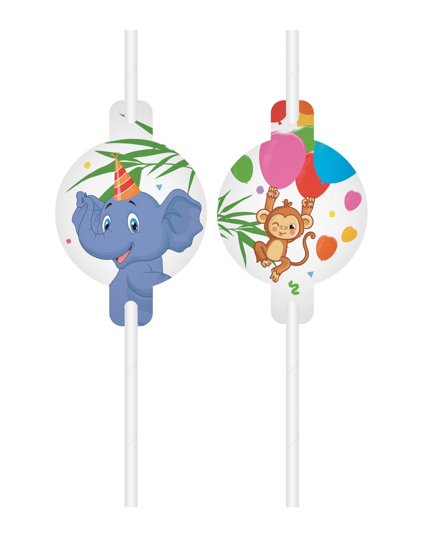 4 slamice v obliki medaljona, baloni iz džungle, tema safarija