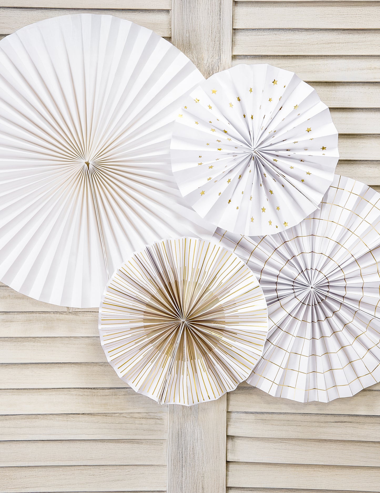 4 dekorativne in zlate papirnate rozete 23, 32, 40 cm