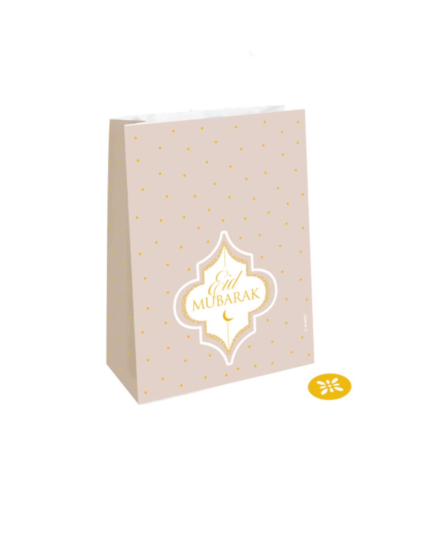 4 papirnate vrečke za Eid Mubarak 15 x 21 cm pudrasto roza