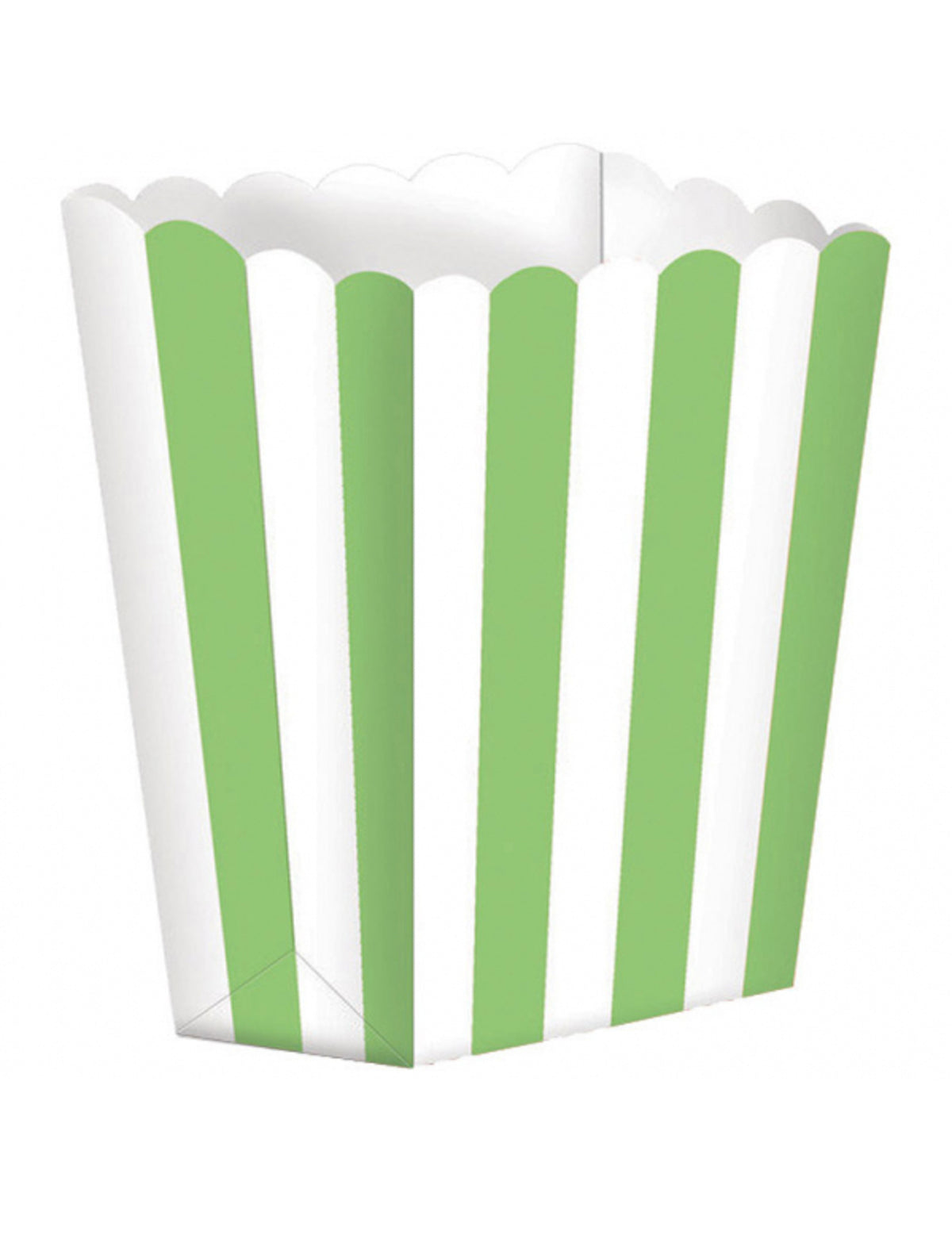 Boîte à popcorn à rayures pour fête vert et blanc