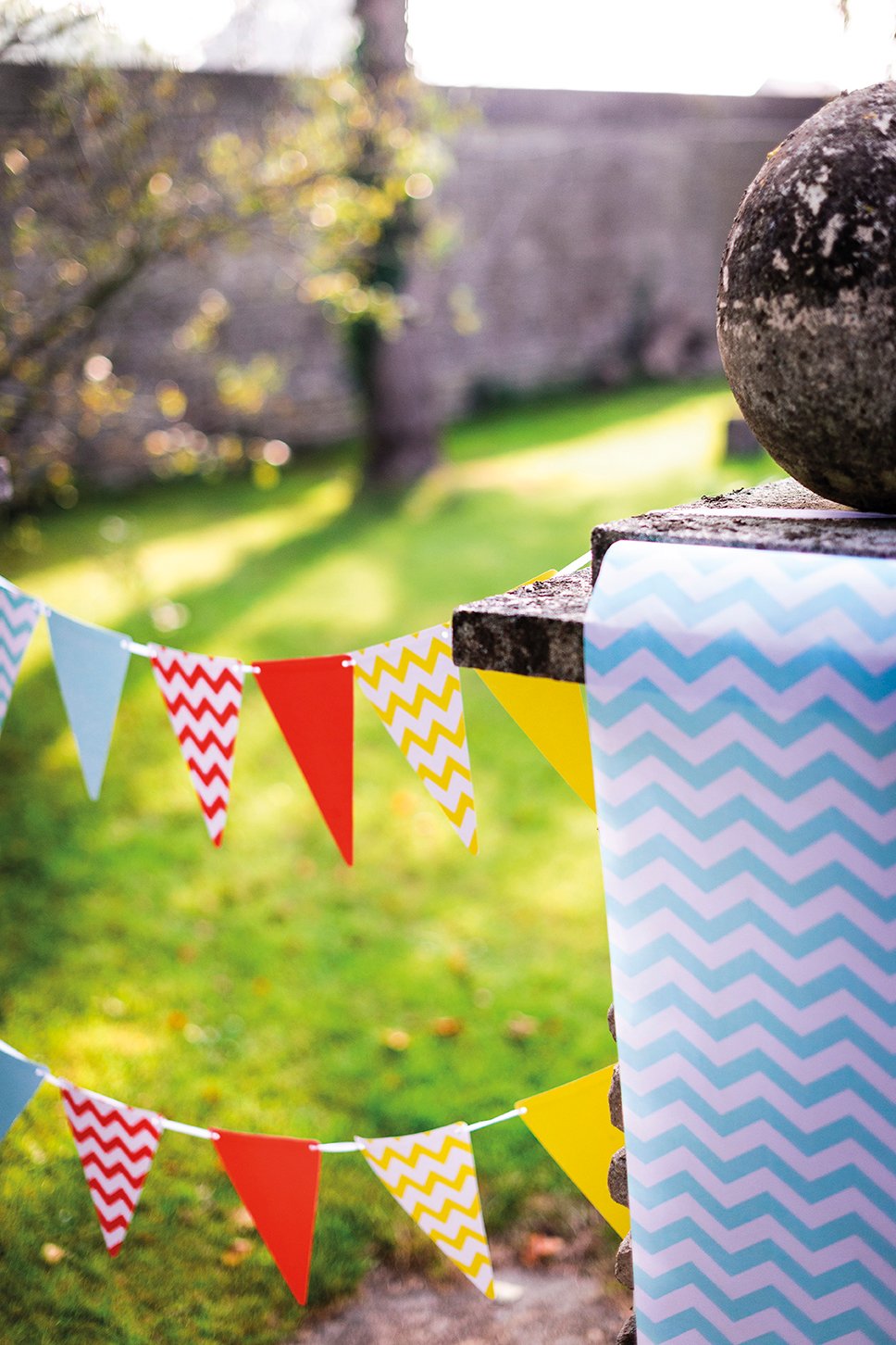 5 turkiznih DIY zastavic iz kartona 21 x 15 cm