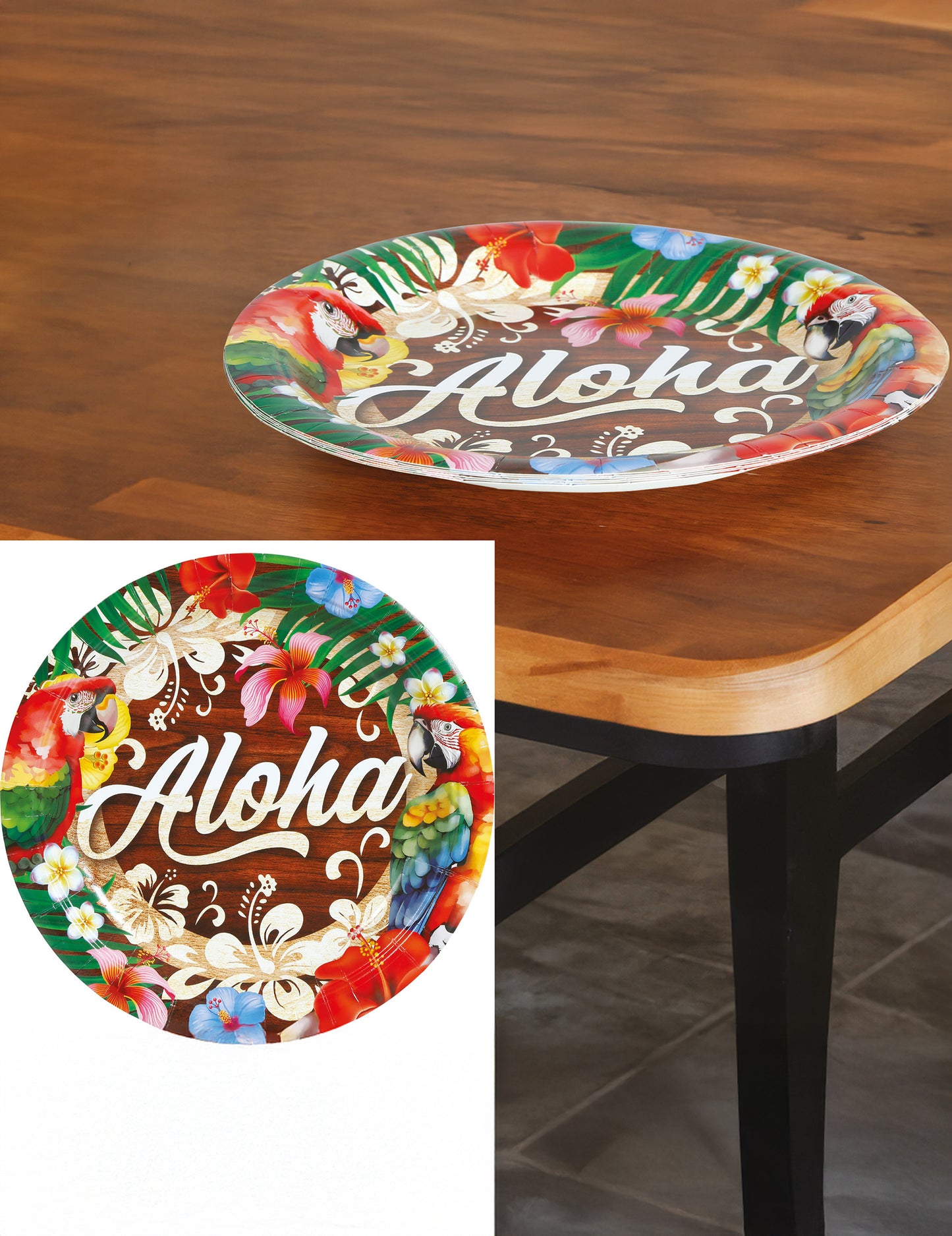 6 Assiettes Aloha Hawaï 23 cm