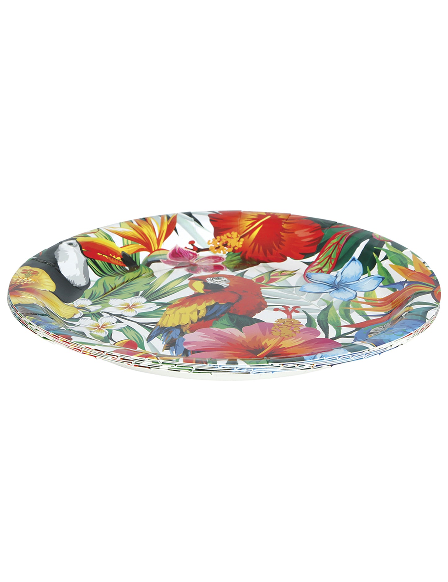6 Assiettes oiseaux tropicaux 23 cm