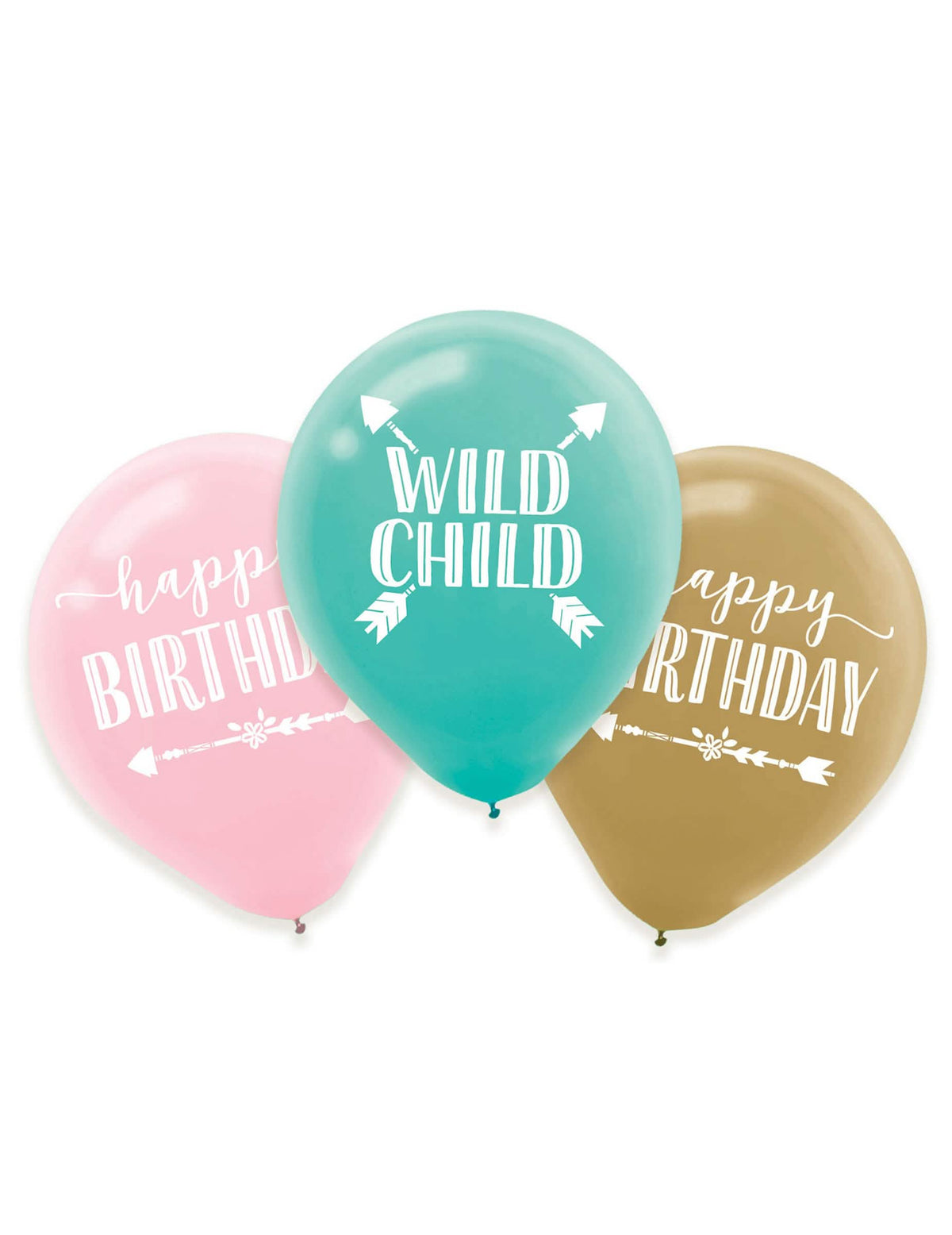 lateksni baloni za rojstni dan v boho slogu za otroka roza turkizna in zlata happy birthday