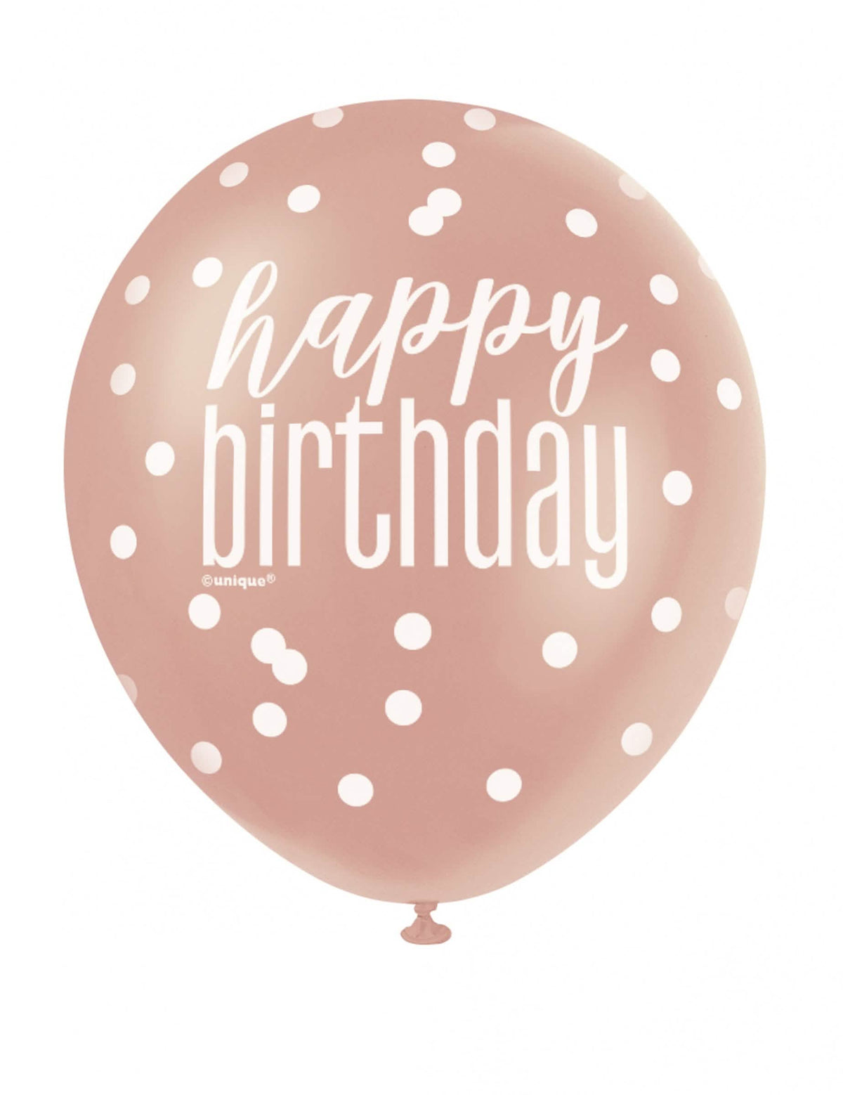 Pogled od spredaj na lateks balon s pikami happy birthday za rojstni dan