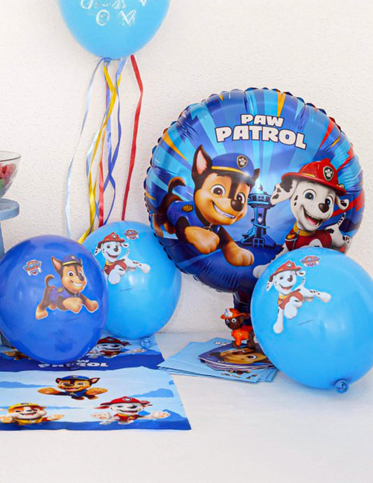 6 lateksn baloni modri Tačke na patrulji™ 27 cm