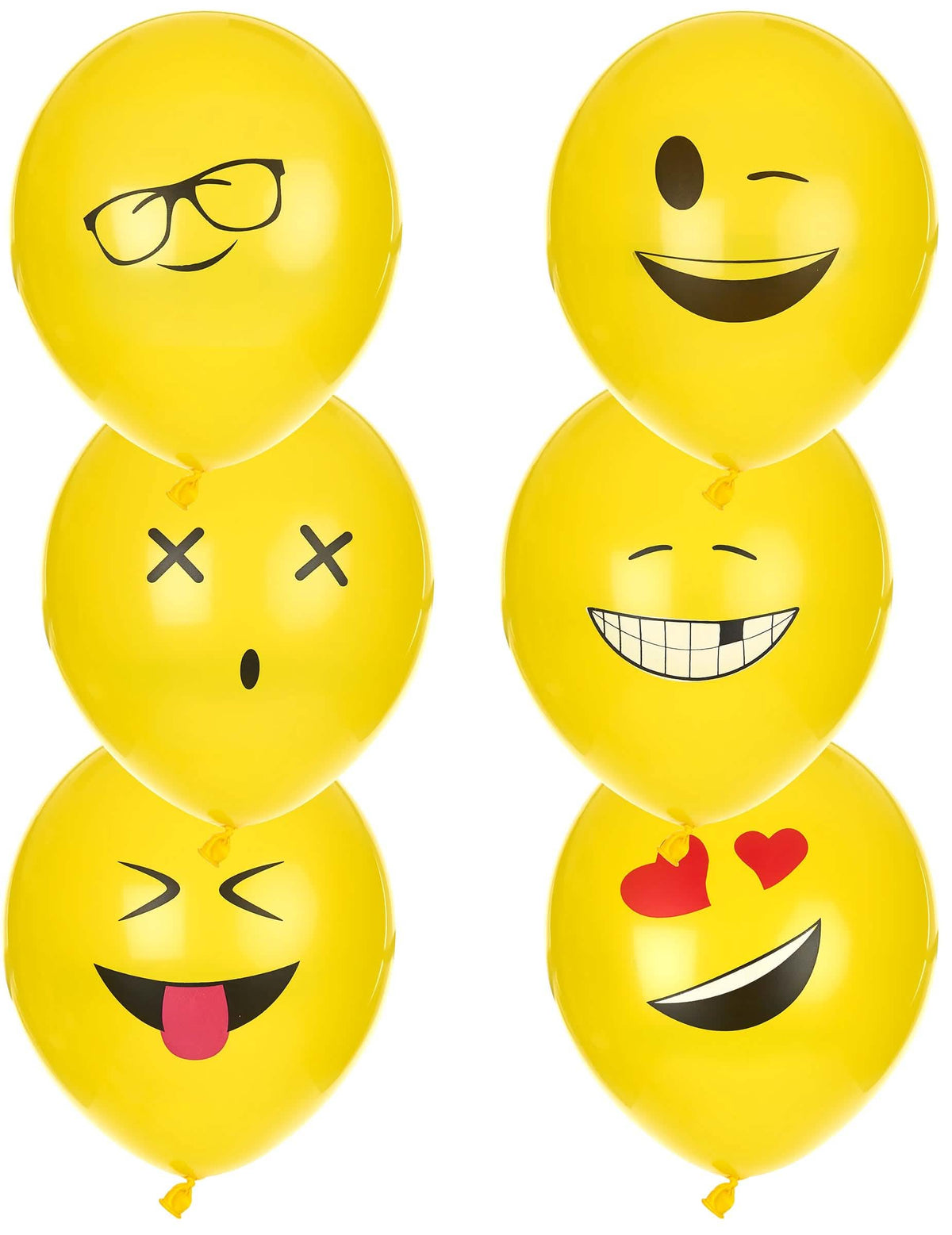 Baloni iz lateksa Imoji za zabavo, rumena, z različnimi obrazi emotikonov