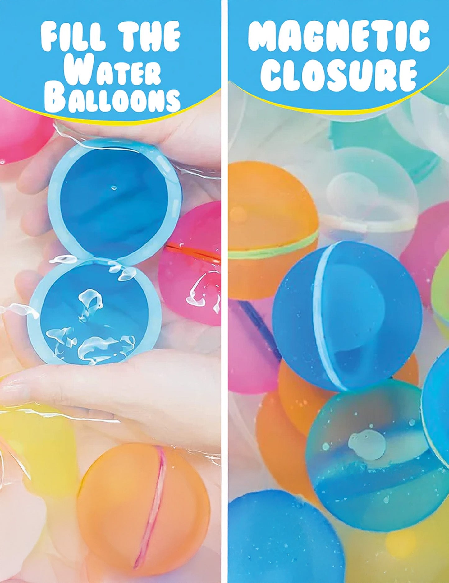 6 Bombes à Eau Réutilisable coloré