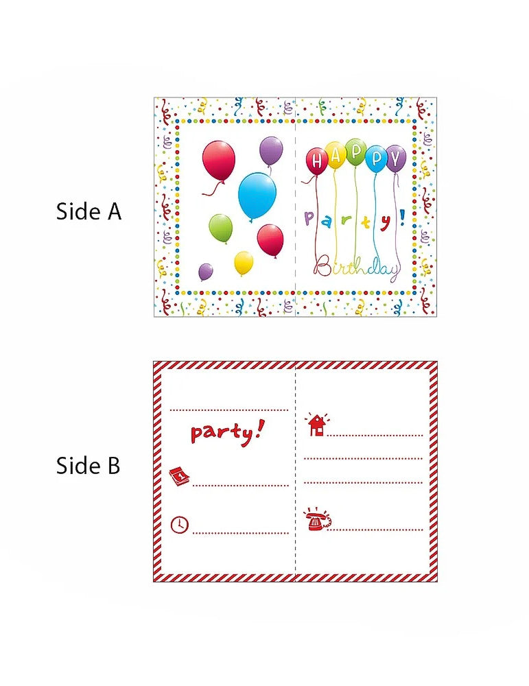 6 vabilnih kartic z ovojnicami za rojstni dan